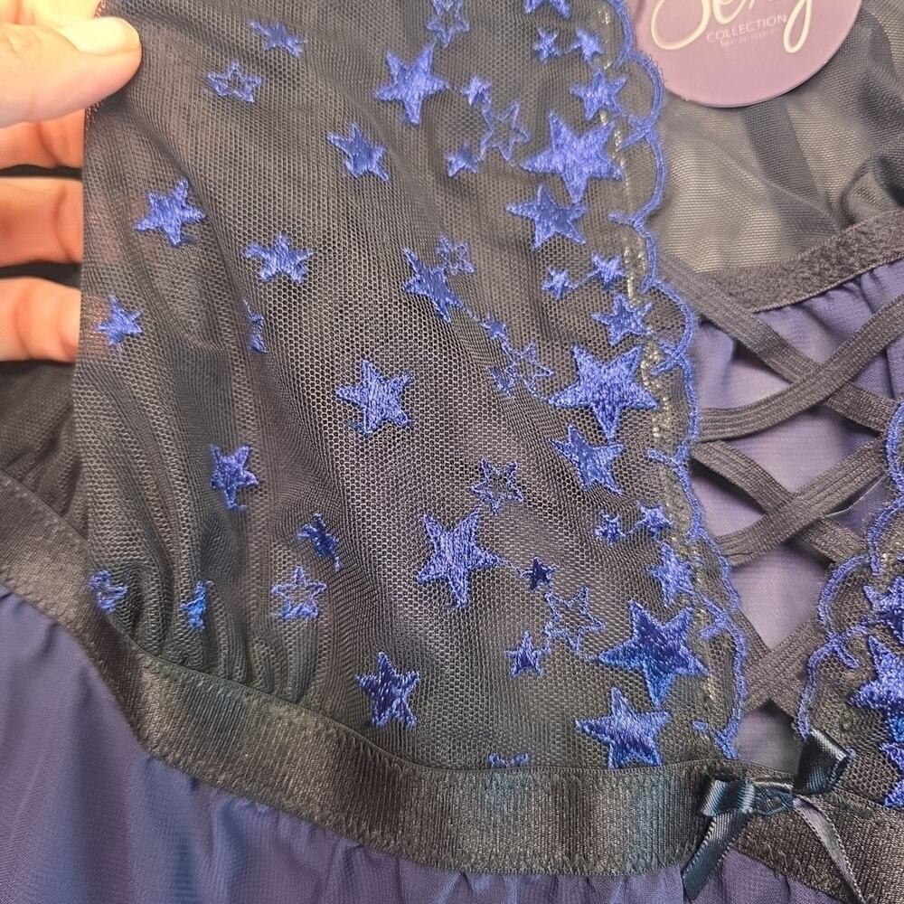 Lane Bryant Cacique Babydoll G-String Panty Set Strappy Lingerie New Stars 26/28 - Picture 4 of 6